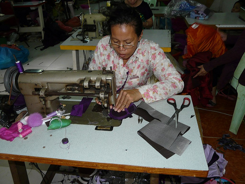 Seamstress at work