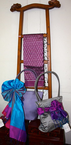 Silk scarves and bags