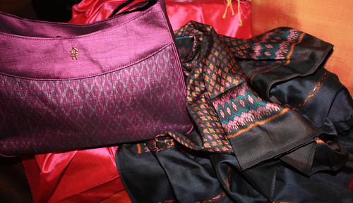 Ikat handbag and scarf
